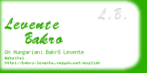 levente bakro business card
