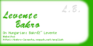 levente bakro business card